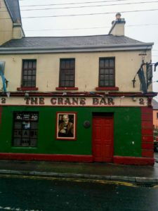 Street view of The Crane Bar in Galway, Ireland.